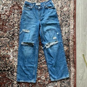 We The Free Wide Leg Distressed Jeans